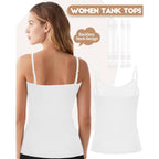 iMucci Camisole Tops for Women Nude Tank Top Double Lined Scoop Neck Spaghetti Strap Tank Top with Adjustable Clear Straps