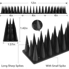 Bird Spikes, 20 Pack Pigeon Deterrent For Small Birds Raccoon Cats Defender For Outside To Keep Squirrel Away, Plastic Fence Spike For Railing And Roof-Black