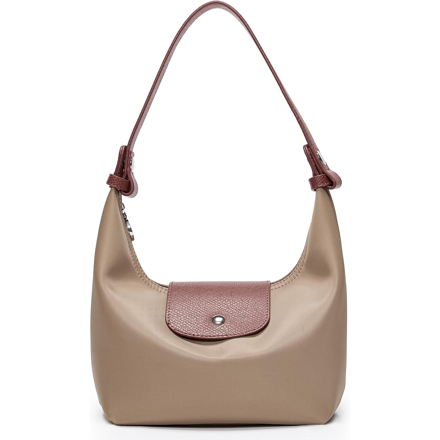 Mini Nylon Handbag For Women Crossbody, Small Shoulder Bag With 2 Straps, Convertible Dumpling Purse, Crescent Underarm Bag