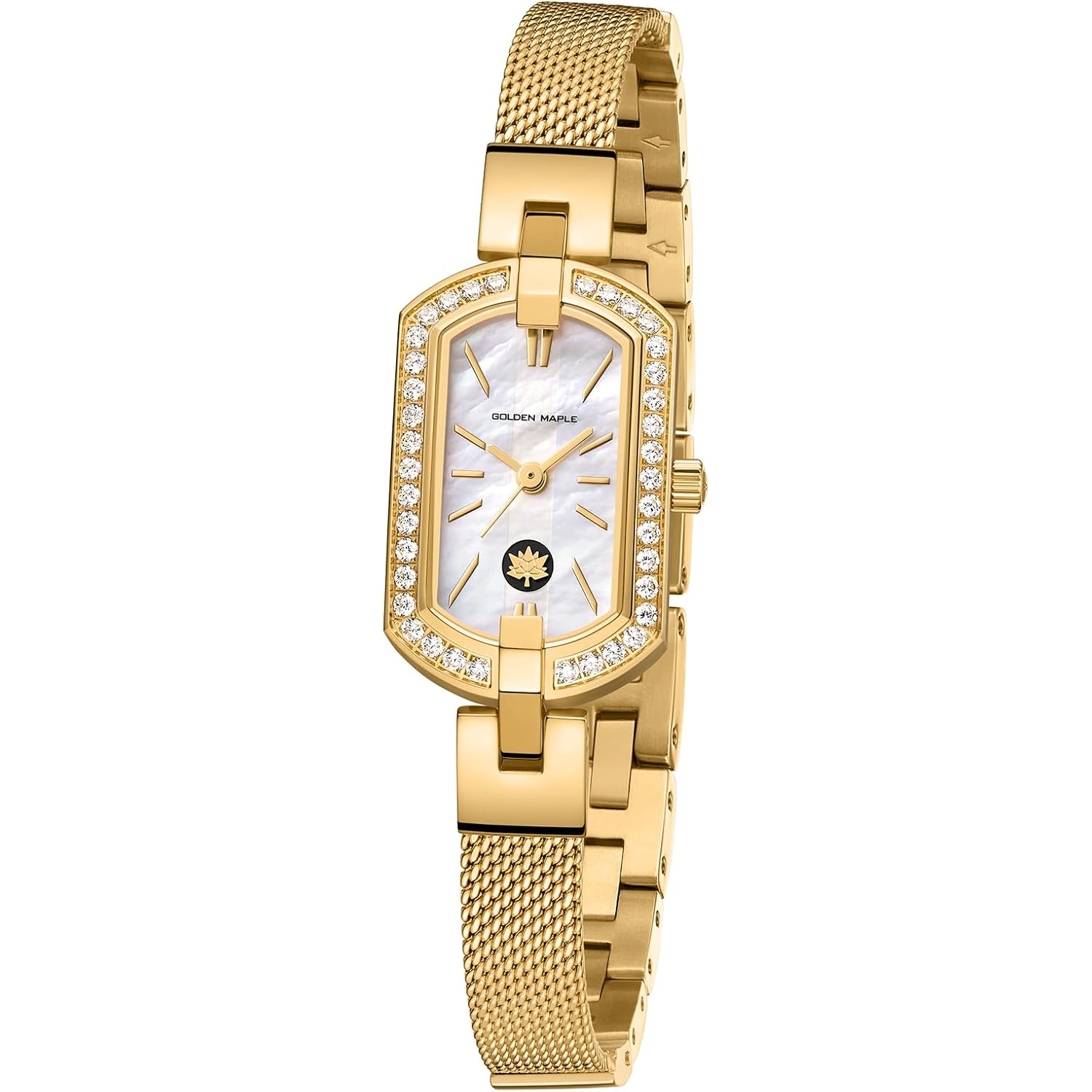 Golden Maple Watches For Women, Small Oval Stainless Steel Case, Mother Fo Pearl Dial, Dainty Ladies Watches, Luxury Gifts For Her