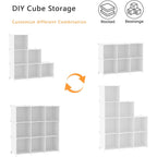 Awtatos Cube Storage Organizer, Storage Cubes Shelves Bookshelf, 6 Cube Closet Organizers And Storage, Diy Stackable Plastic Clothes Organizer Shelving For Bedroom, Home, White
