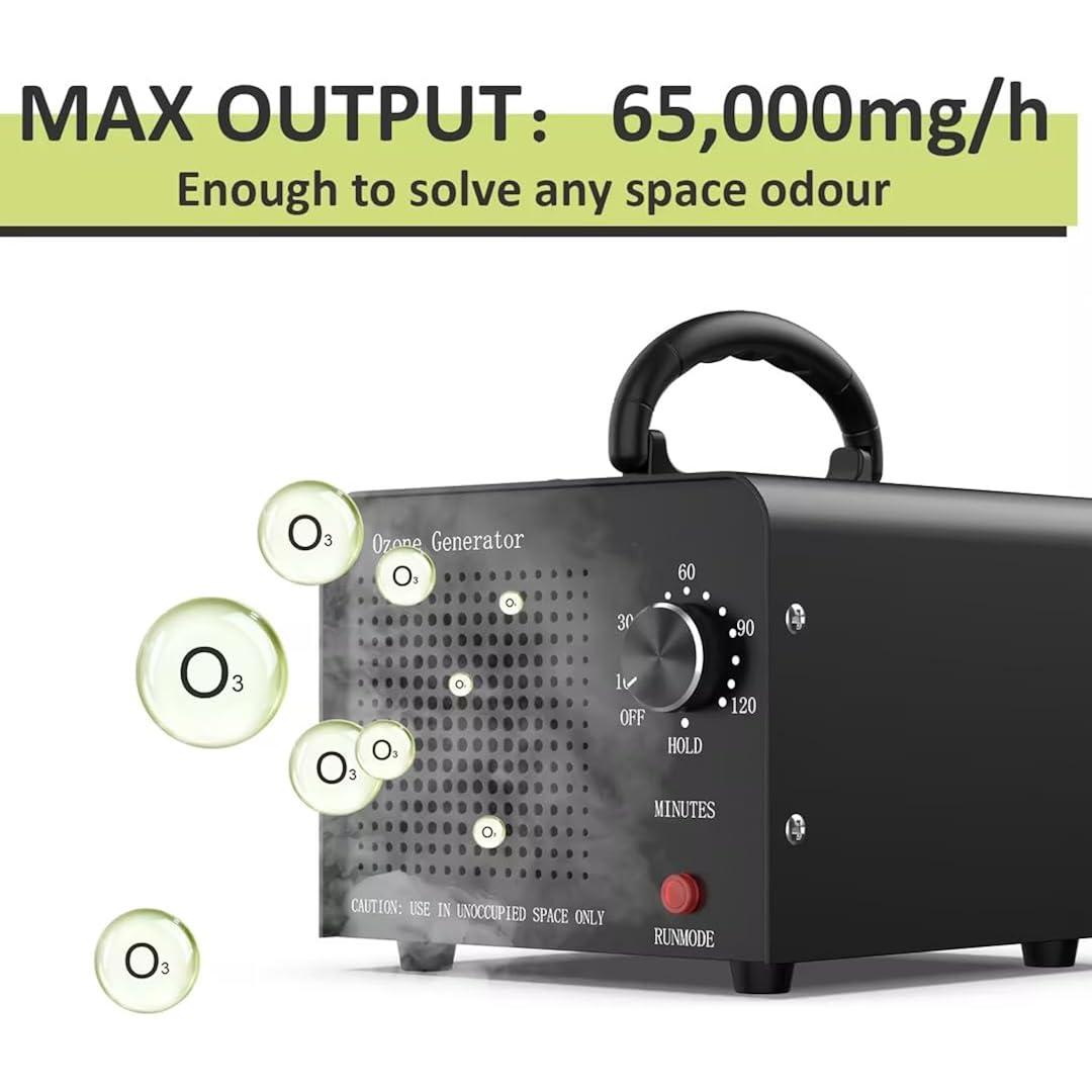 Medvoe 65,000Mg Ozone Odor Eliminator Generator For Home & Car | Black, Up To 7000 Sq. Ft. Coverage, Pet Odors, Smoke Odors, Apartments, Vehicles, Boats, Kitchens, Bathrooms, Basements