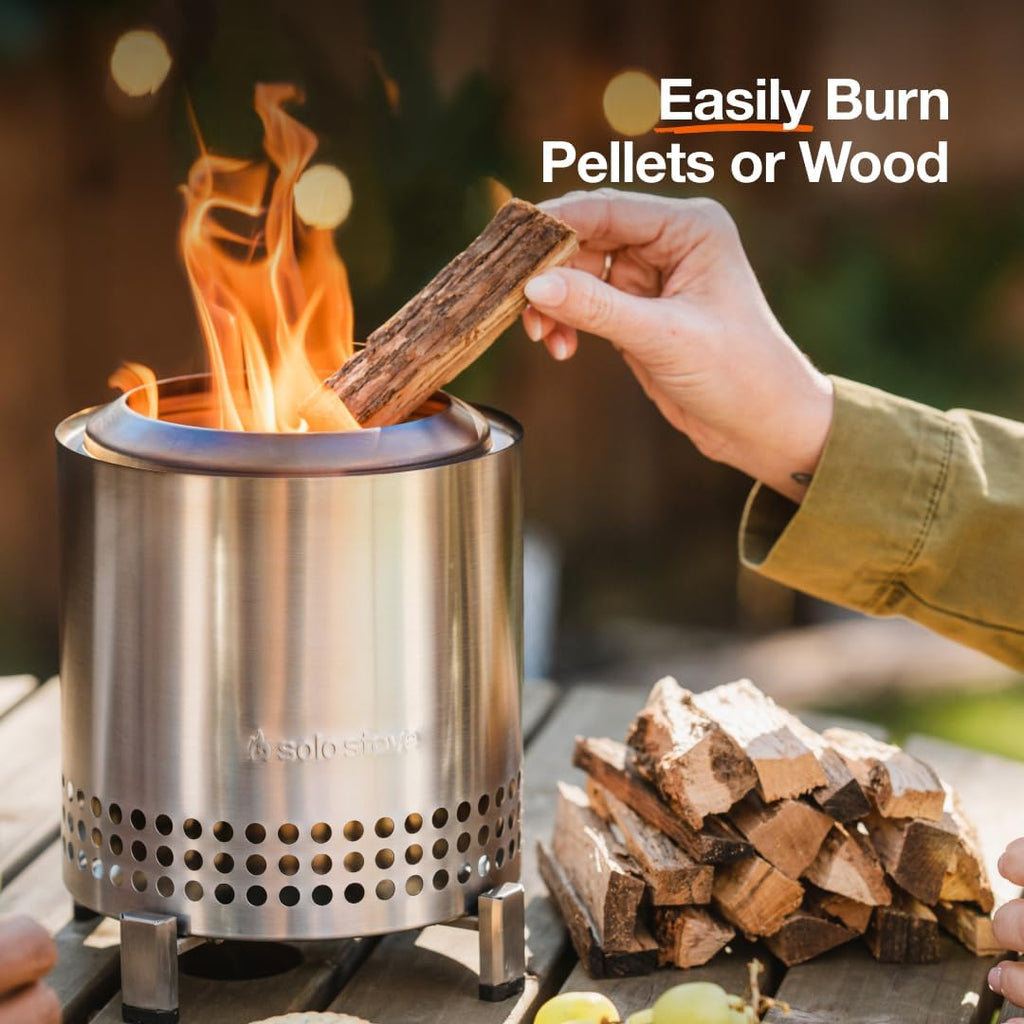 Solo Stove Mesa Xl, 7 Inch Tabletop Fire Pit With Stand - Smokeless, Stainless Steel Fire Pit For Camping, Outdoor & Patio- Wood Burning Or Pellet Fueled Portable Bonfire, 2.3Lbs, Stainless Steel