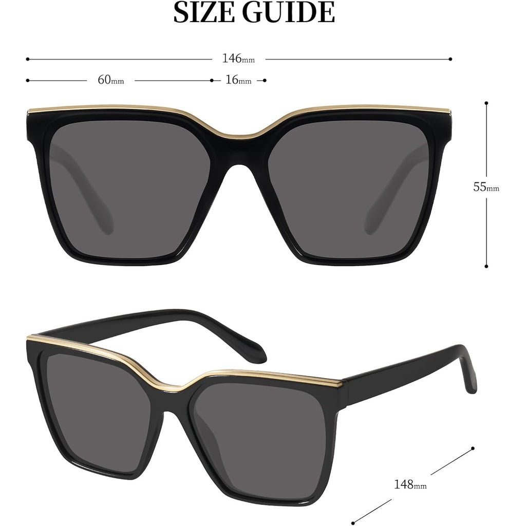 mosanana Square Trendy Polarized Oversized Sunglasses for Women Men 2025 UV400 MS52367
