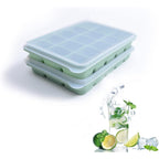 Ice Cube Trays Set Of 2, 15-Cube Silicone Molds With Removable Lids | Stackable, Easy Release, Bpa-Free, Reusable, For Freezer And Whiskey