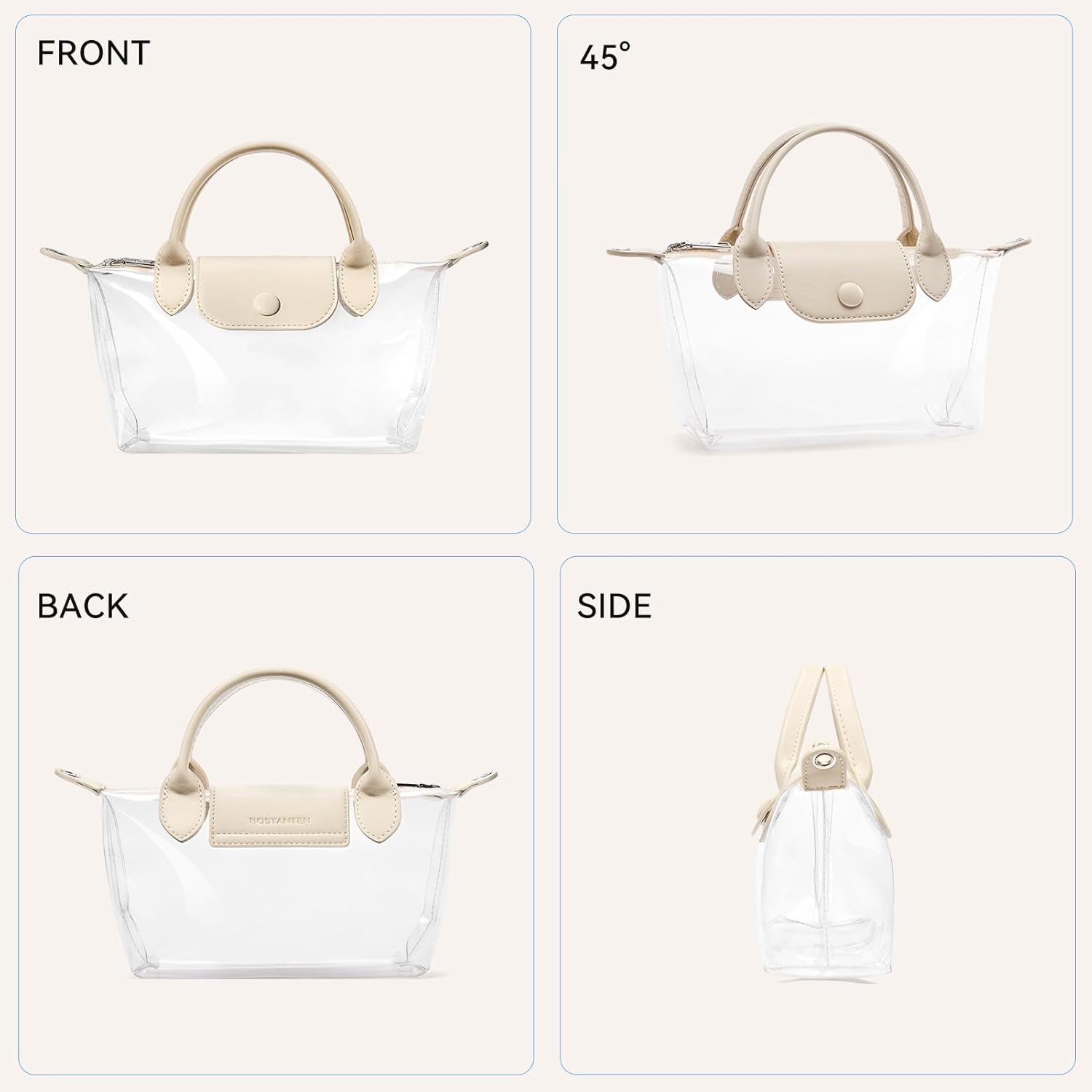 BOSTANTEN Clear Bag for Stadium Approved Crossbody Purse Handbags for Concerts Sports Events