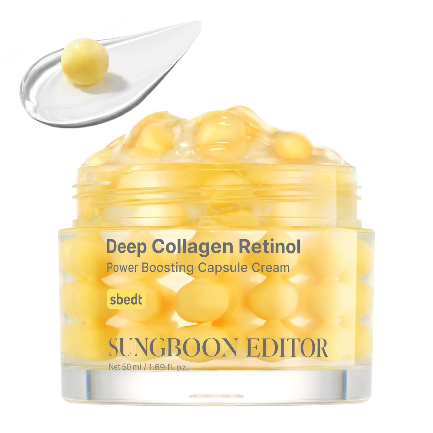 SUNGBOON EDITOR Deep Collagen Retinol Capsule Cream | For Fine Lines and Dry Skin | White Spicules + Collagen + Retinol | Korean Skincare, 1.69 fl.oz | Gifts for Women
