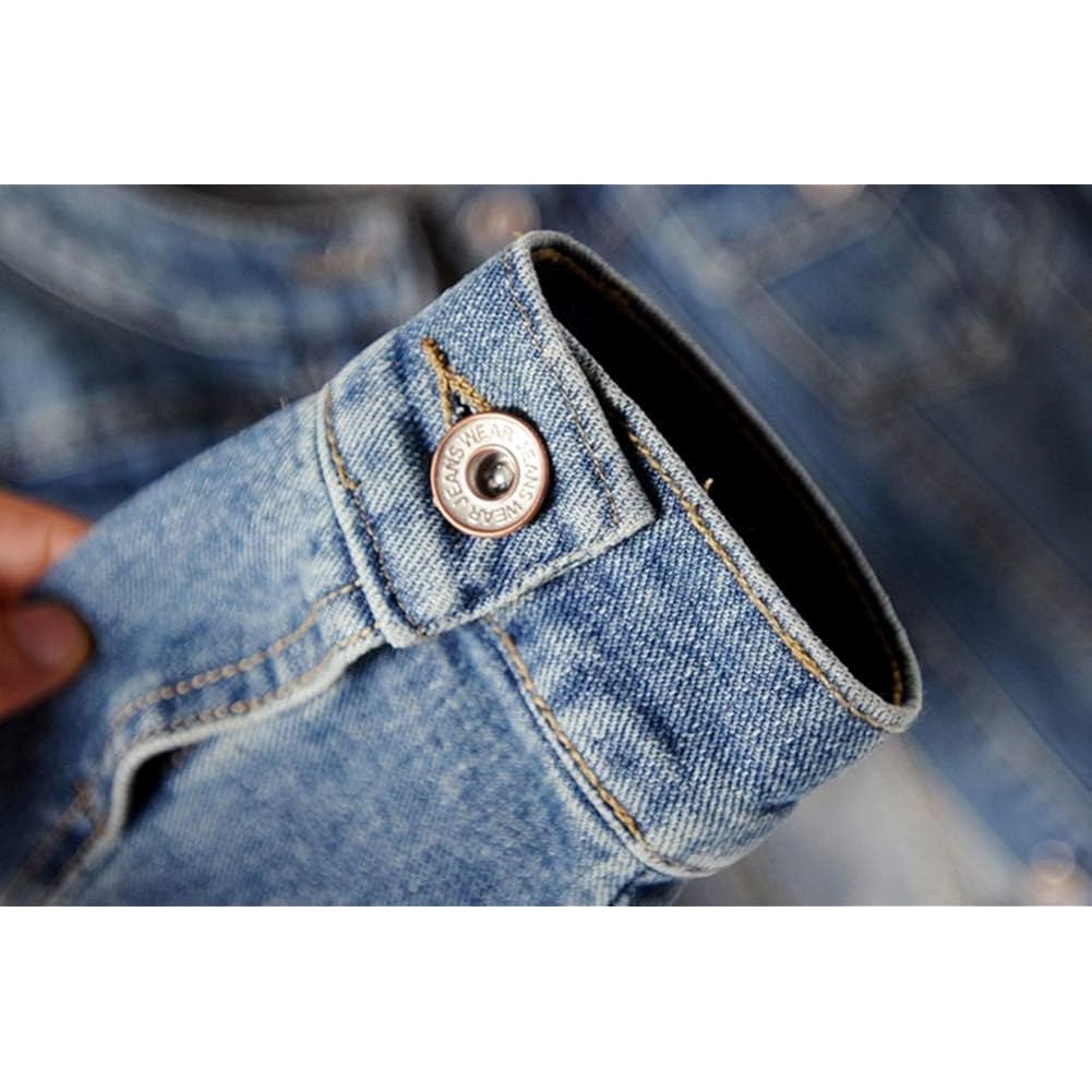 Jean Jacket For Women Trendy Collarless Button Down Long Sleeve Casual Western Denim Jacket Country Concert Outfits