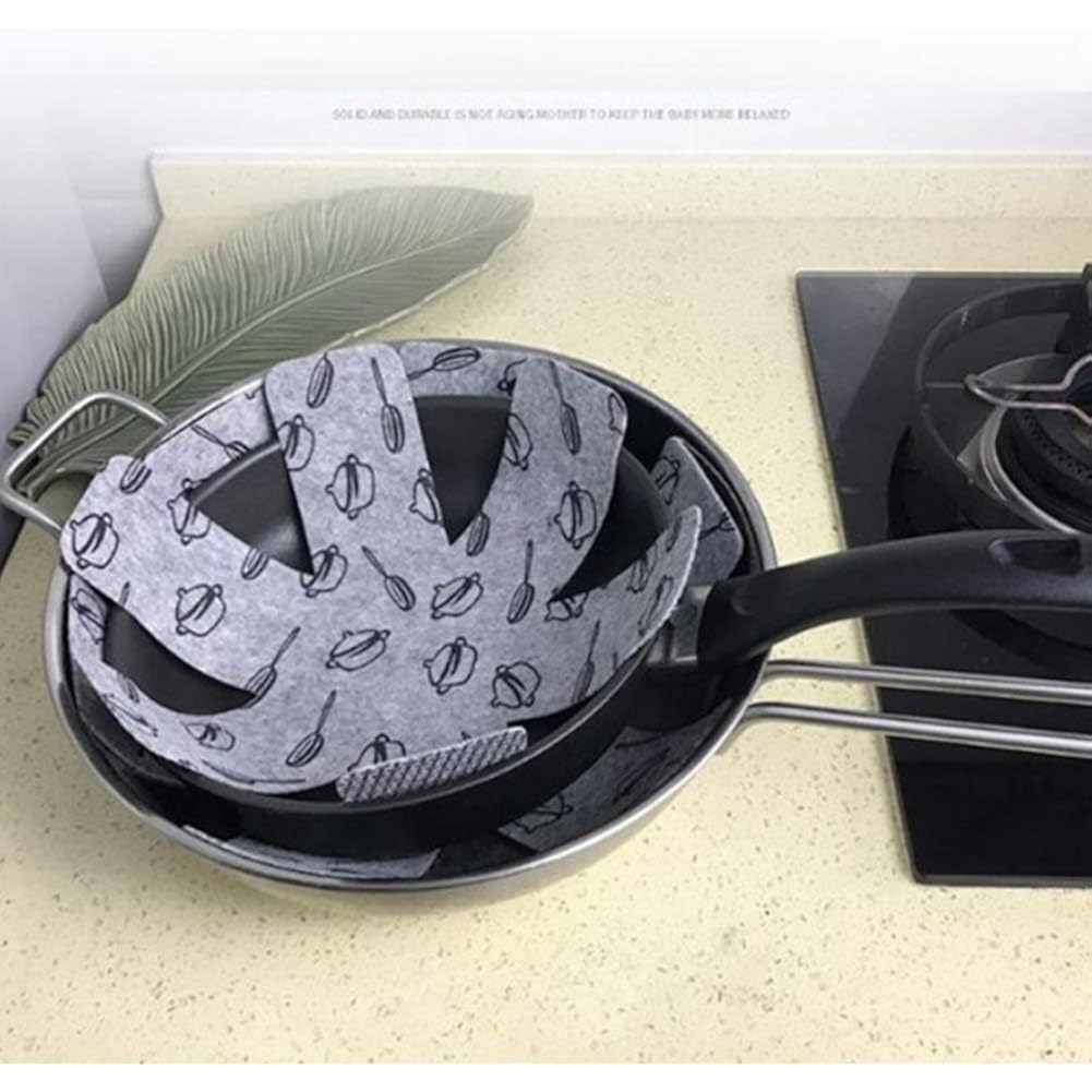 BOYAN Pot and Pan Protectors, Set of 12 and 3 Different Size, Cookware Protector Set/Felt Pots and Pans Divider Separator Pads Anti-Slip to Avoid Scratching or Marring When Stacking