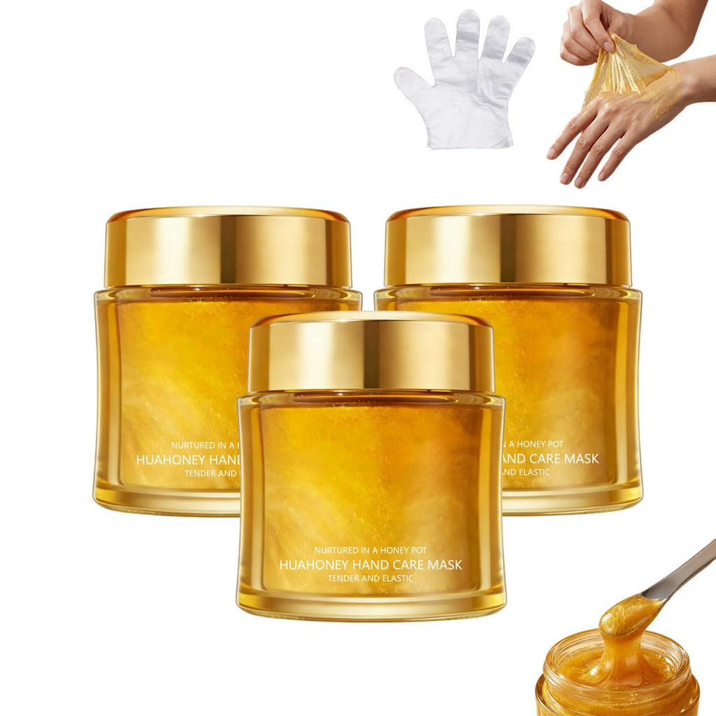 Moisturizing Nourishing Honey Hand Mask, Moisturizing Hydrating Hand Masks for Women, Nourishing Exfoliating Hand Film Hands Care Soft (3PCS)