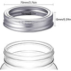 24 Pieces Regular Mouth Mason Jar Canning Bands - Reusable Replacement Metal Rings, Practical Screw Jar Bands, Leak Proof Tinplate Metal Rings, Compatible With Mason Jar