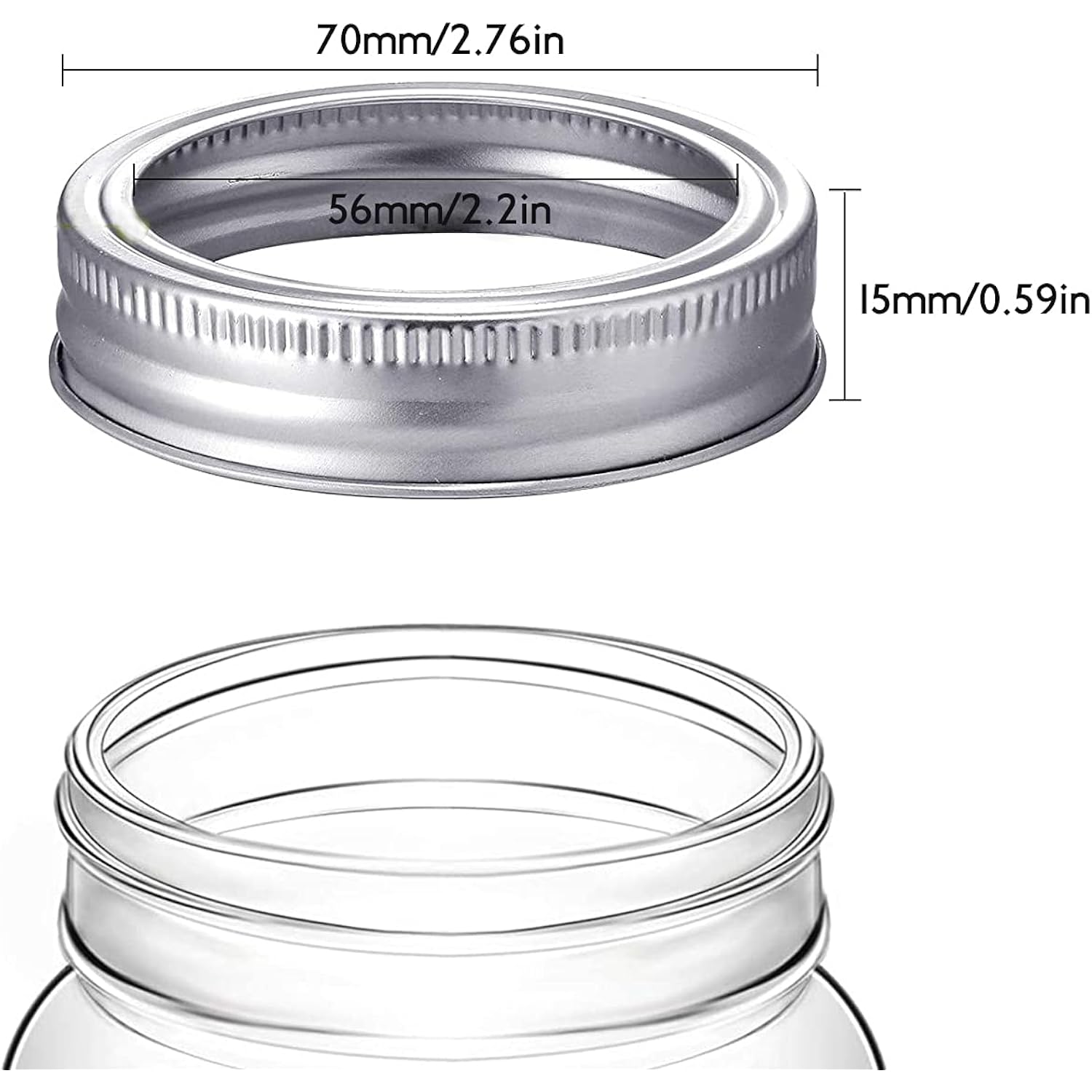 24 Pieces Regular Mouth Mason Jar Canning Bands - Reusable Replacement Metal Rings, Practical Screw Jar Bands, Leak Proof Tinplate Metal Rings, Compatible With Mason Jar