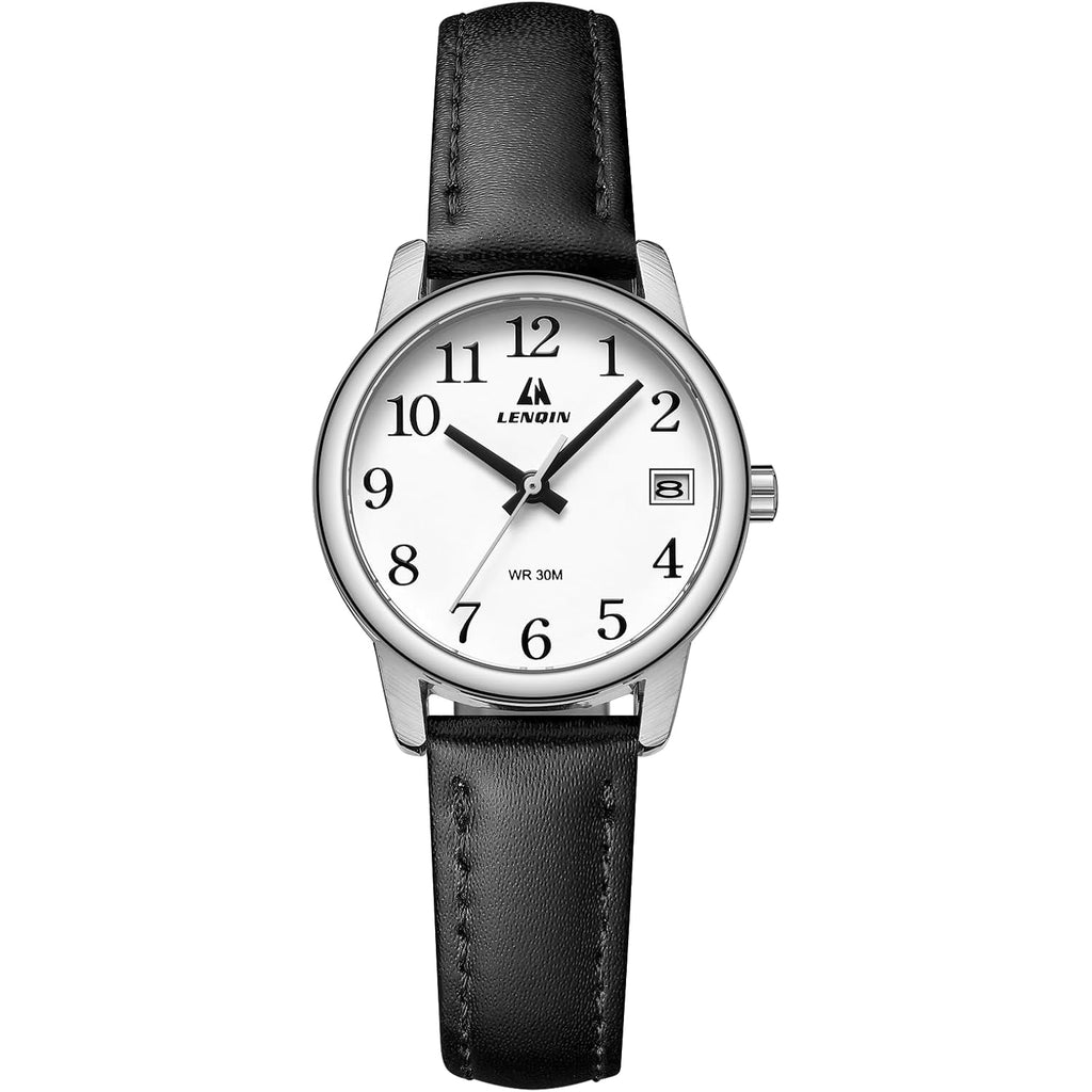 LN LENQIN Ladies Watches Analog Quartz Watch for Women Waterproof Women's Wrist Watches Easy Reader Womens Watch with Leather Strap
