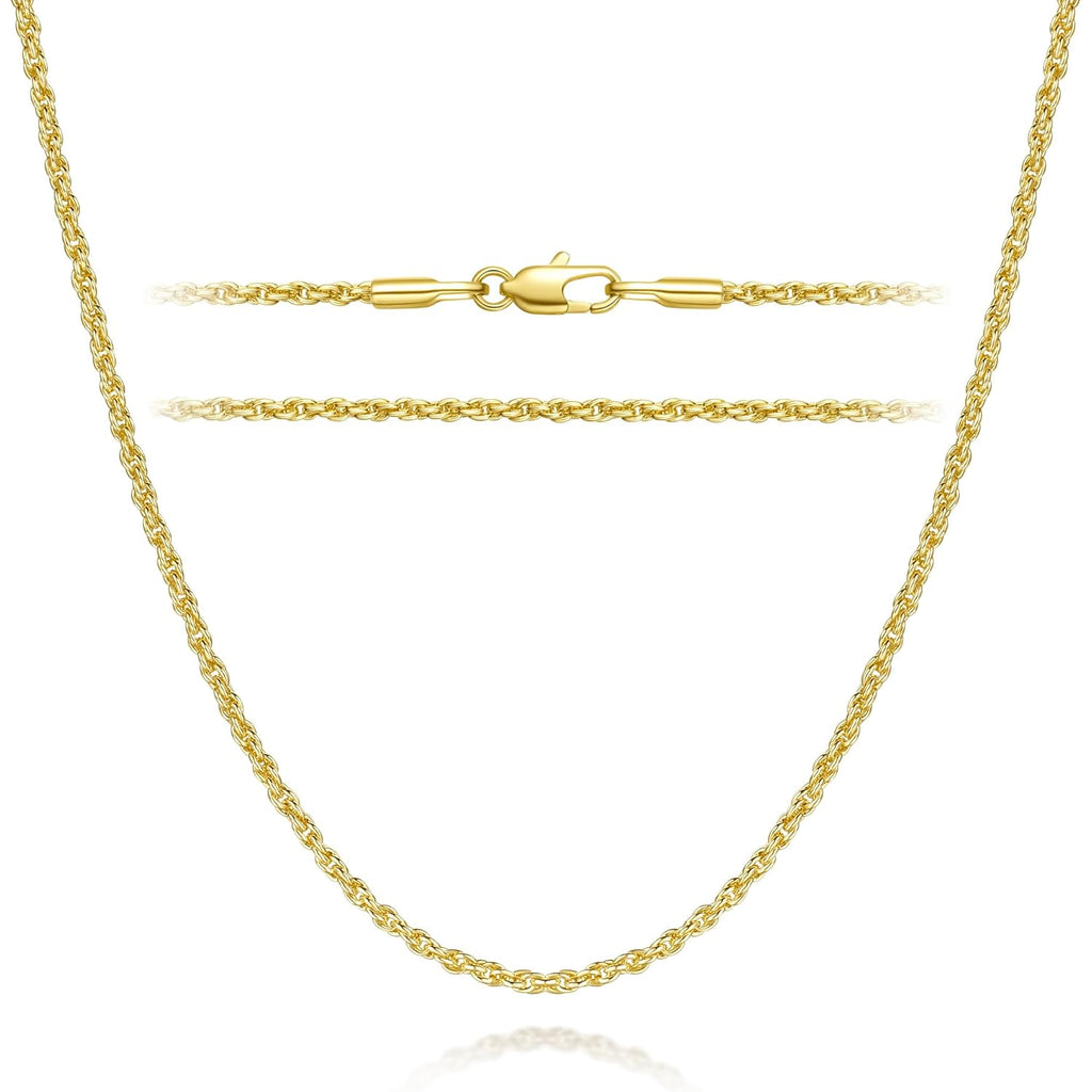 14K Gold Necklaces for Women 14K Gold Chain for Women Chain Necklace for Men Timeless yet Classic Rope Chains Design Chains for Womens Necklace 16/18/20/22/24/26in