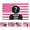 Custom Pink American Flag 3X5 Ft Outdoor, Personalize Print Your Own Text/Photo/Logo, Customized Flags For Outside, Design Your Image For Funny Tapestry Poster Banners