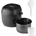Amazon Basics Rice Cooker Small 3-cup Uncooked 6-cup Cooked, Micon with Fuzzy Logic,Keep Warm, Black
