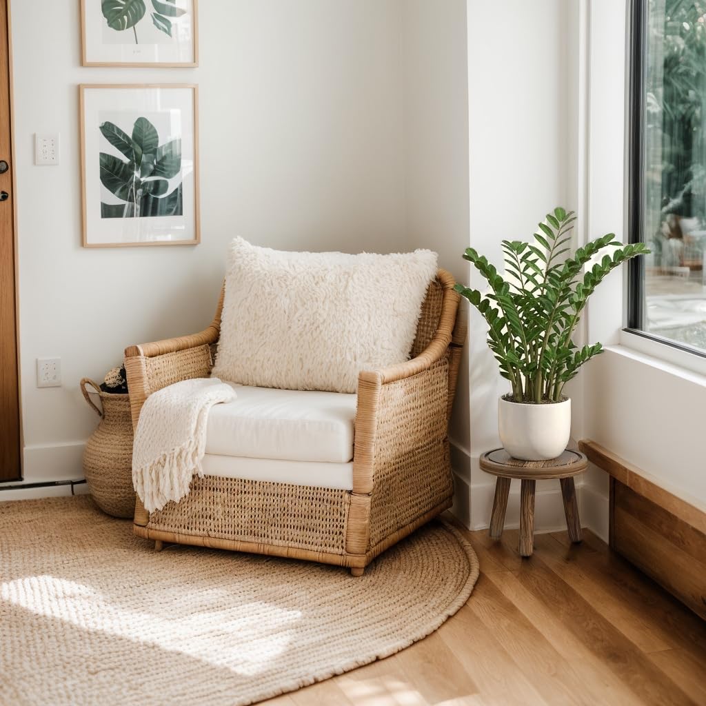 3-Pack Wood Plant Stands Indoor, Single Plant Stand For 6-12 Inch Pots, Mid-Century Modern Plant Stool, Tall Plant Stand For Large Plants Perfect Fit For Living Room, Balcony, Office