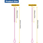 Silicone Straw Cleaner Brush, 2Pcs Reusable Straw Brush Extra Long For Cleaning Tumbler With Handle And Glass Metal Smoothie Straws, Non-Slip Handle Soft And Bendable, 6Mm+9Mm, Pink