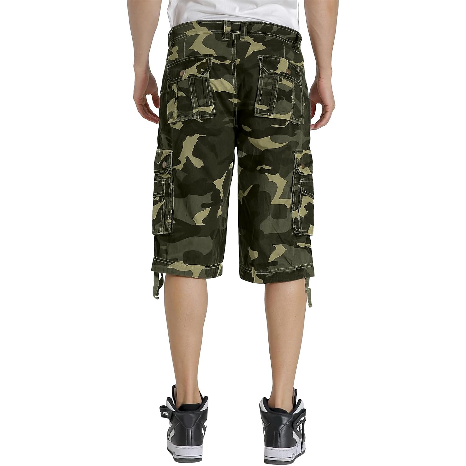 Mens Cargo Shorts Multi Pockets Twill Cotton Relaxed Fit Outdoor Camo Cargo Short For Men