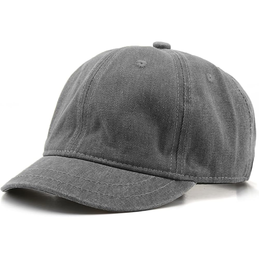 Short Brim Baseball Cap For Men Women Unconstructed Washed Cotton Adjustable Short Bill Hat Vintage Low Profile Dad Hat