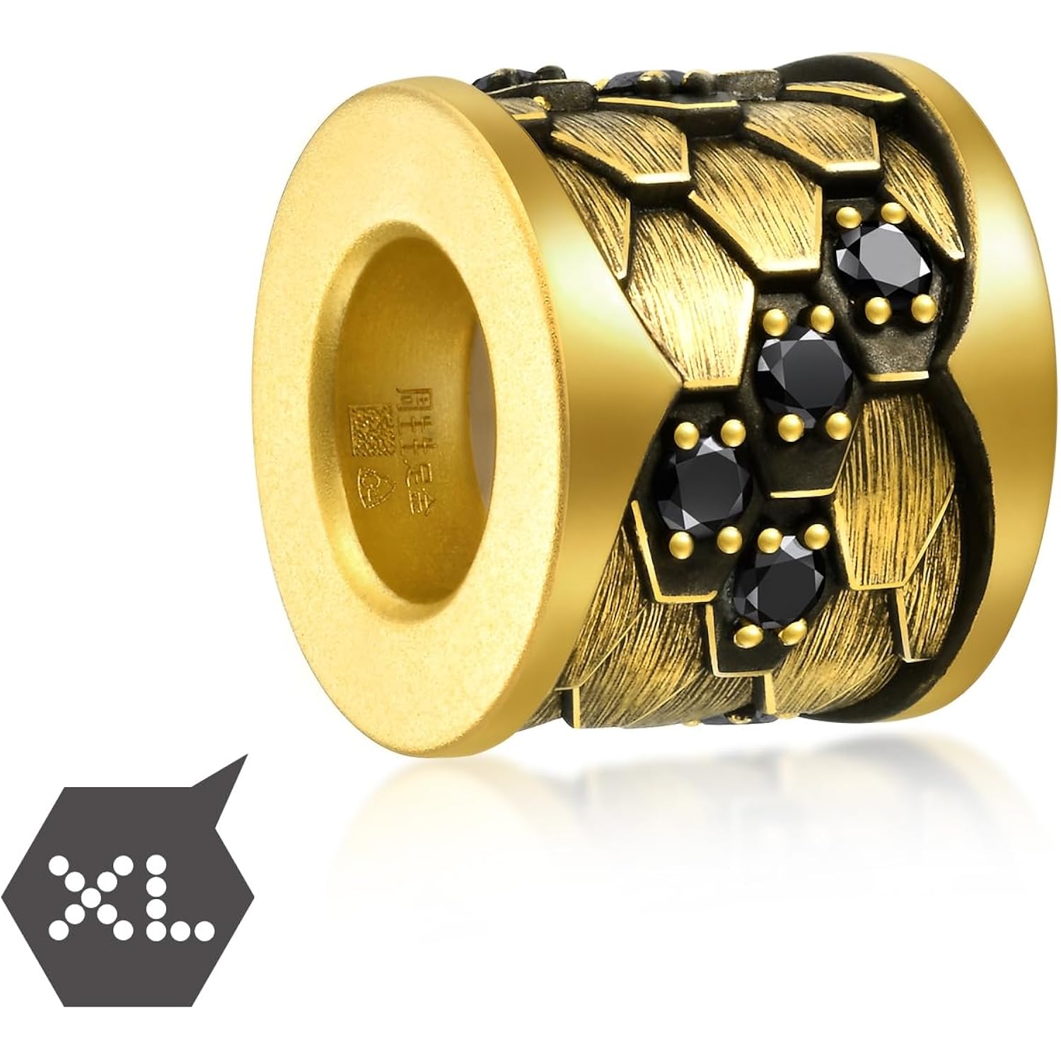 CHOW SANG SANG 999 24K Gold Charme Bold Black Diamond Charm Bracelet for Women & Men 95489C ICONIC