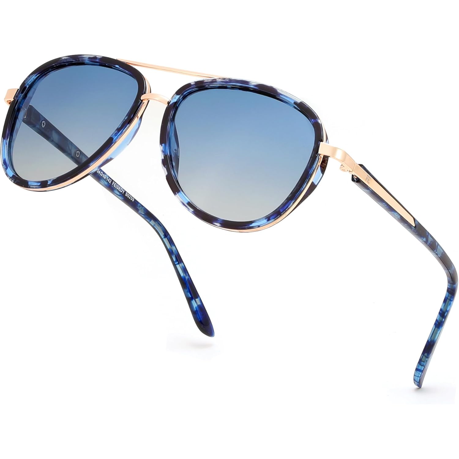 FEISEDY Retro Polarized Aviator Sunglasses for Women Men Vintage Square Sunglass With Classic Style B0259
