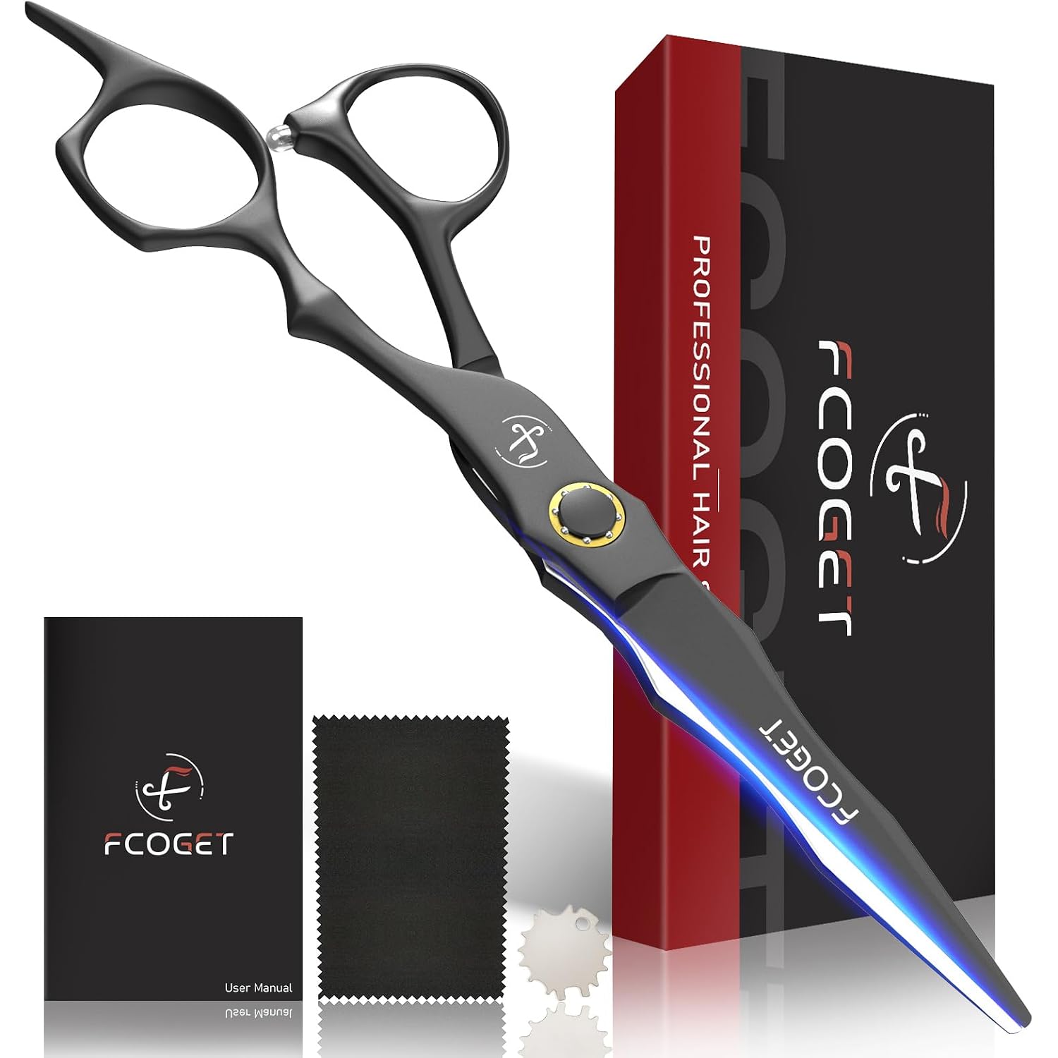 Professional Hair Cutting Scissors, High-End Japanese 440C Stainless Steel Hair Cutting Shears With Sharp Edge Blades, 6.8 Inch Hair Scissors, Right Hand Scissors For Salon, Home, Pet