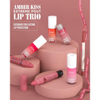 3PCS Lip Liner and Lipstick Combo Set, Velvet Matte Lipstick Pencil & Hydrating Lip Gloss - High Pigment Nude Brown Collection, Long-Lasting Moisturizing Lip Liner for Defining