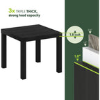 Furinno Classic Homey Square Parsons Side End Table, 1-Pack, Black