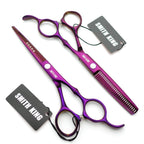 6.0 Inches Professional Hair Cutting Thinning Scissors Set With Razor (Violet)