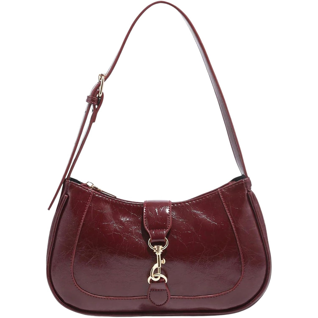 Women'S Retro Vintage Zipper Shoulder Bag Adjustable Strap Elegant Underarm Purse Handbags