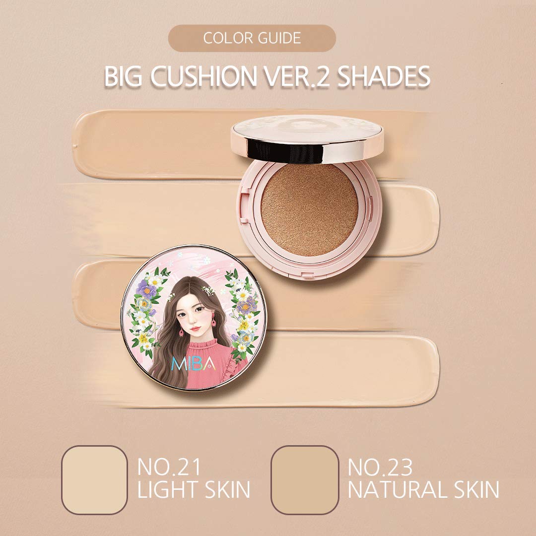 Miba Ion Calcium Foundation Double Cushion Rx 25 G / 0.88 Oz Big Cushion Season2 Long Lasting Effect For Dewy Skin. Skin Moisturizing. Skin Tightening Relief. Fine Coverage. Smooth Adhesion (No 23)