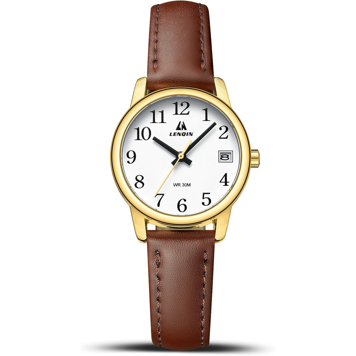 Ln Lenqin Ladies Watches Analog Quartz Watch For Women Waterproof Women'S Wrist Watches Easy Reader Womens Watch With Leather Strap