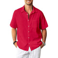 Kyku Men'S Cotton Linen Shirts Casual Men Short Sleeve Button Down Beach Wedding Summer Shirts, With Pocket