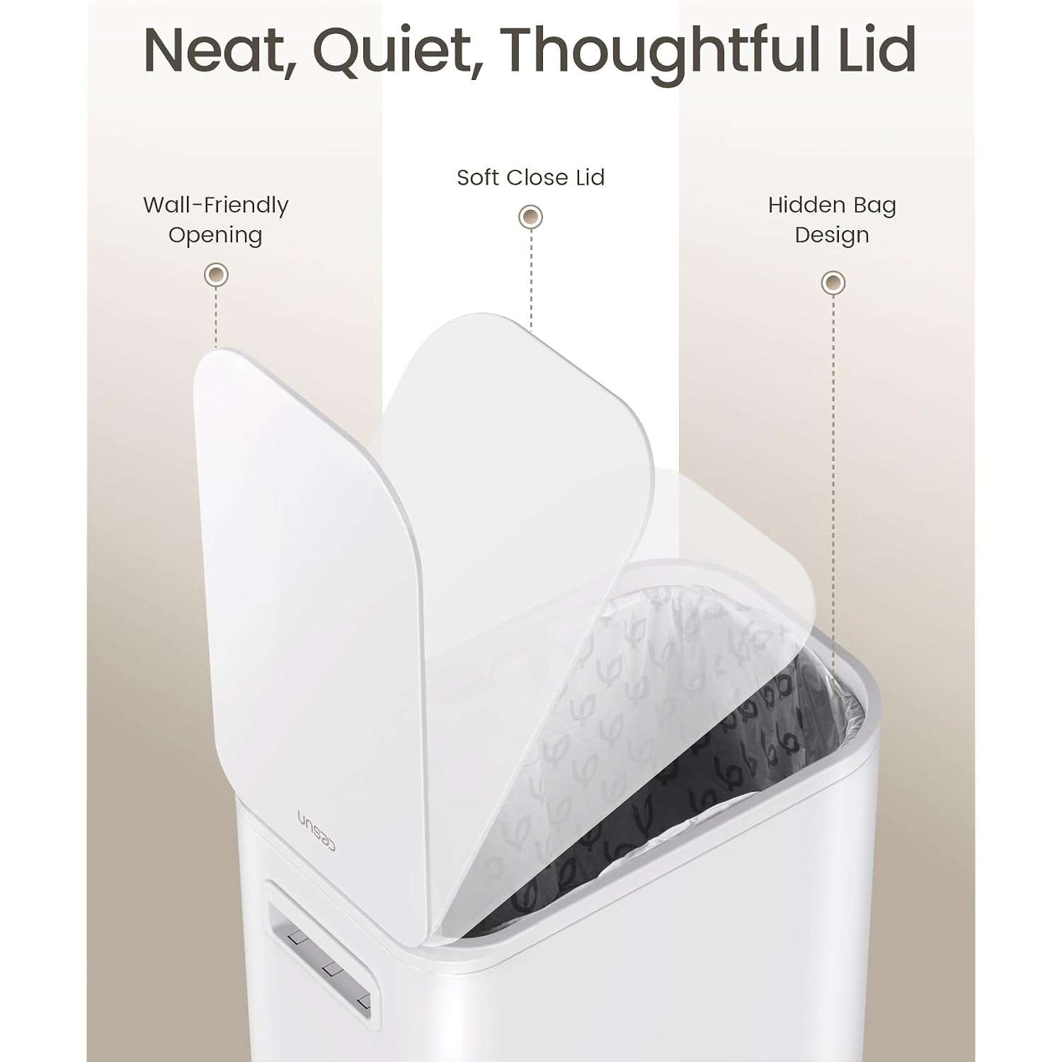 Cesun Small Bathroom Trash Can With Lid Soft Close, Step Pedal, 5 Liter / 1.3 Gallon Stainless Steel Garbage Can With Removable Inner Bucket, Waste Basket For Bathroom, Bedroom (White)