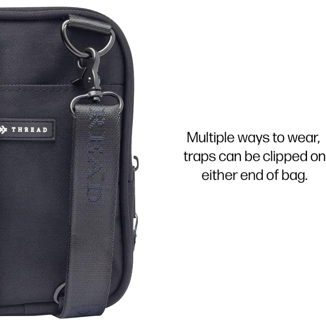 Thread Wallets Small Crossbody Bags For Women & Men, Stylish Sling, Chest Bag For Everyday Use (Black)