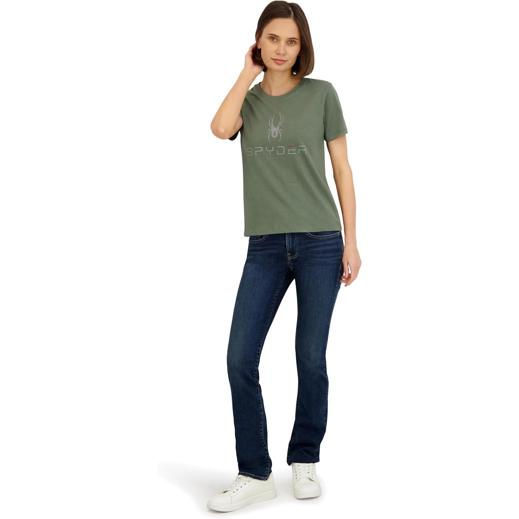 Spyder Women's Core Classic Logo Graphic Short Sleeve Tee T-Shirt Agave