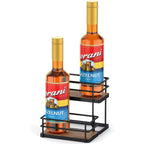 Thygiftree Coffee Syrup Rack Organizer 4 Bottle Syrup Holder Stand 2-Tier Storage Shelves For Kitchen Coffee Bar Station