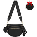 Emmafy Women's Crossbody Bag, Waterproof Oxford Cloth Waist Bag with Adjustable Shoulder Strap (Black)