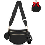 Emmafy Women's Crossbody Bag, Waterproof Oxford Cloth Waist Bag with Adjustable Shoulder Strap (Black)
