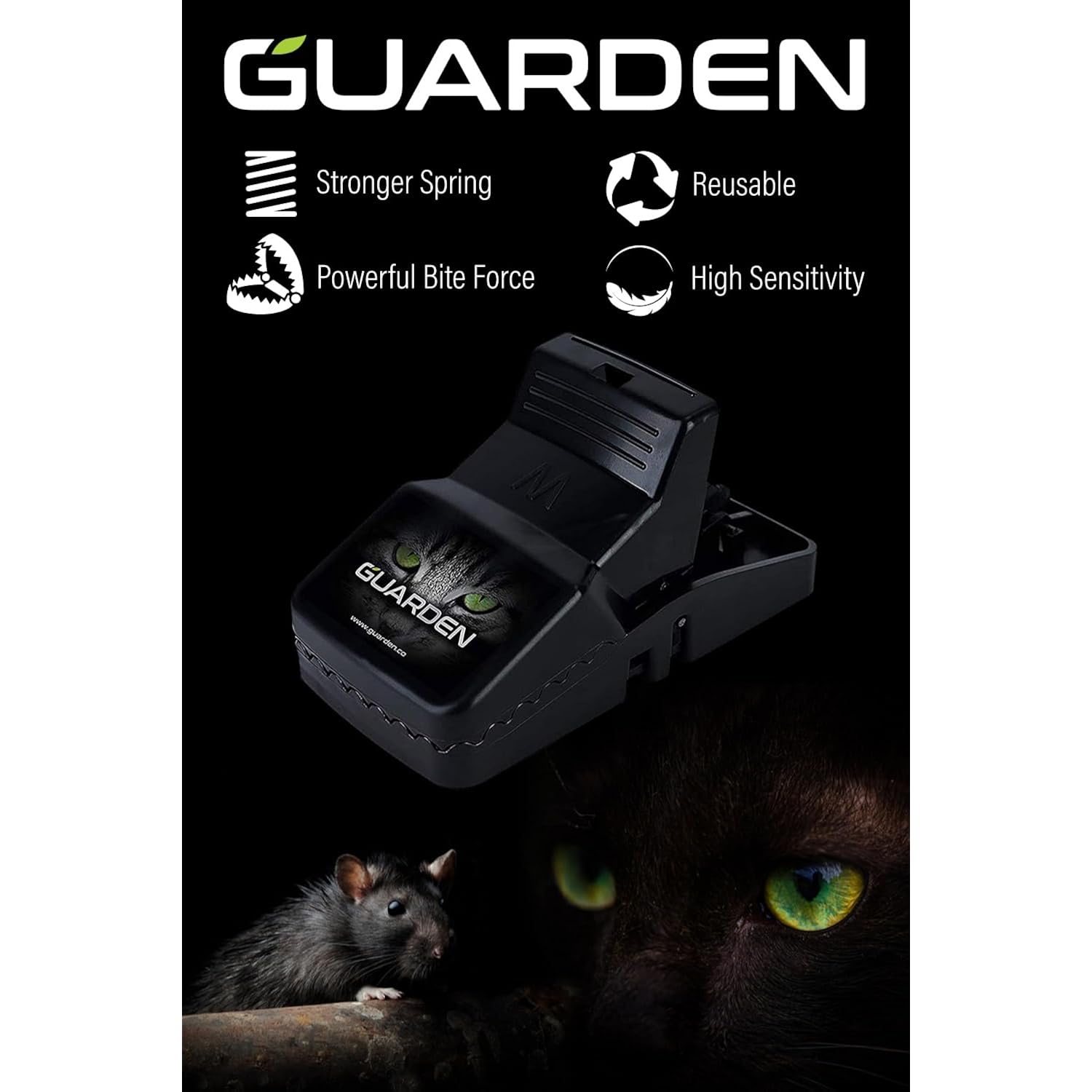 Rat Trap Six Pack - Indoor And Outdoor Traps For Mice, Voles, Rats, Chipmunks - Easy To Set, Powerful Snap, Quick Kill - By Guarden