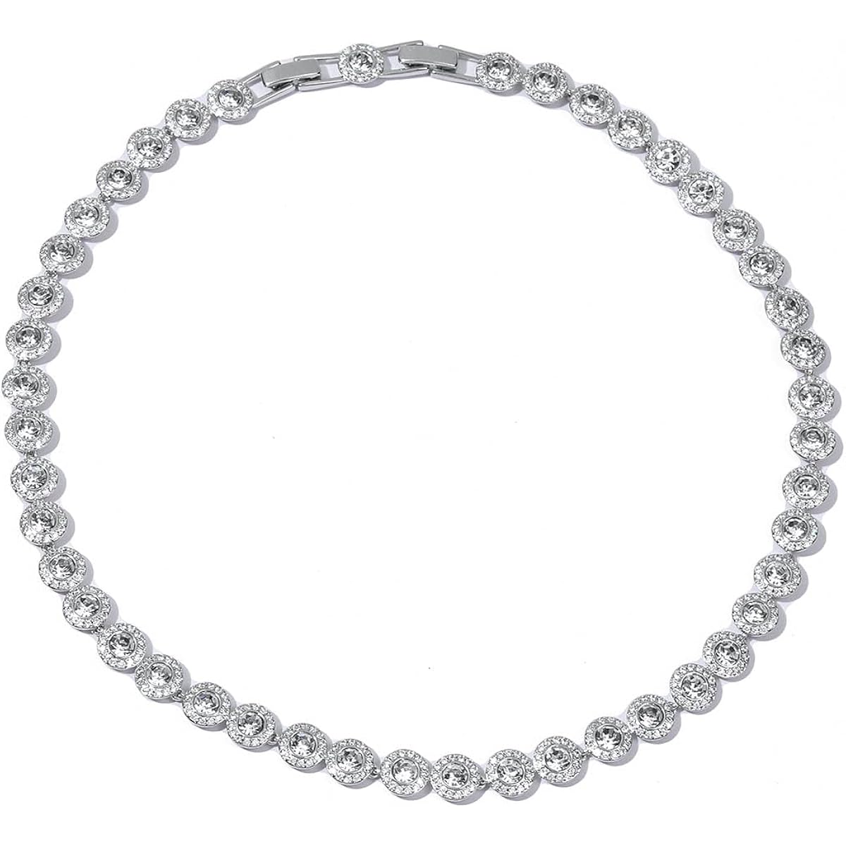 ZOEY Angelic Crystal Necklace - 18K Plated 38-40.5cm Adjustable Chain, 18.5-21cm Extendable Bracelet, Elegant Around Crystal Jewelry