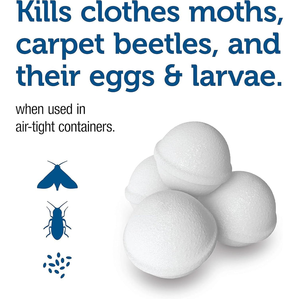 Enoz Para Moth Balls For Closets And More - Kills Clothes Moths And Carpet Beetles - For Indoor Use - No Clinging Odor - 4 Oz (Pack Of 6)