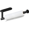 Paper Towel Holder, Self Adhesive or Drilling Paper Towel Holder Under Cabinet, Stainless Steel Black Paper Towel Holders Wall Mount for Kitchen, Bathroom, Sink, Pantry, Fridge