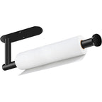 Paper Towel Holder, Self Adhesive or Drilling Paper Towel Holder Under Cabinet, Stainless Steel Black Paper Towel Holders Wall Mount for Kitchen, Bathroom, Sink, Pantry, Fridge
