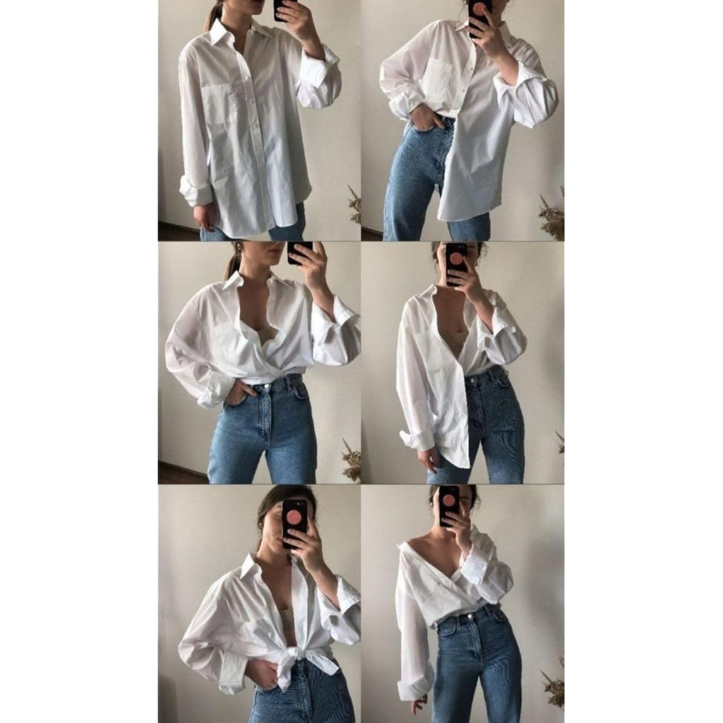 Womens Button Down Shirt Long Sleeve Blouse Business Work Tops Dressy Casual Floral Printed Outfits with Pocket