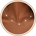 FUNEIA Dainty Silver Gold Necklaces for Women Trendy Non Tarnish 14K Gold Plated Cubic Zirconia Necklace Layered Cute Butterfly Heart Station Choker Necklace Stack for Wedding Prom Brides Jewelry