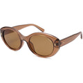 SOJOS Trendy Oval Polarized Sunglasses for Women Classic Round Retro UV Protection Shade SJ2675 Brown Frame Brown Lens