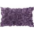 Kingrose Hand Crafted Stereo Flower Throw Pillow Cover Rectangular Cushion Cover Soft Pillow Case For Sofa Couch Chair Bed Living Room Office 12 X 20 Inches Velvet Purple