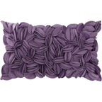 Kingrose Hand Crafted Stereo Flower Throw Pillow Cover Rectangular Cushion Cover Soft Pillow Case For Sofa Couch Chair Bed Living Room Office 12 X 20 Inches Velvet Purple